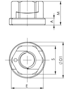 Tuerca TWINNUT con reborde 6333S-M8 AMF 2