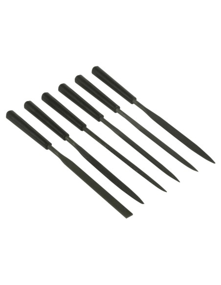 Juego 6 de aguja (plana, media caña entrefina, triangular, plana punto delgada)