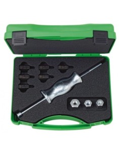 Juego con martillo deslizante para extraer piezas con rosca