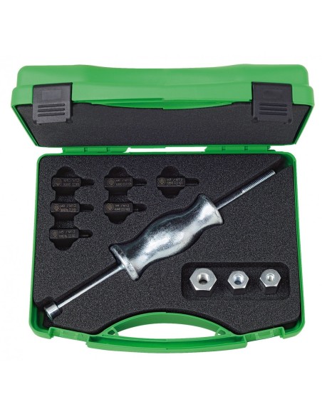 Juego con martillo deslizante para extraer piezas con rosca