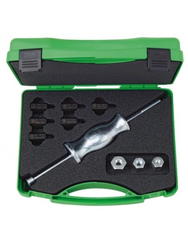 Juego con martillo deslizante para extraer piezas con rosca