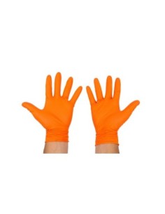 GUANTES NITRILO NARANJA DIAMOND 7.0MIL T.M - 100PZS 2