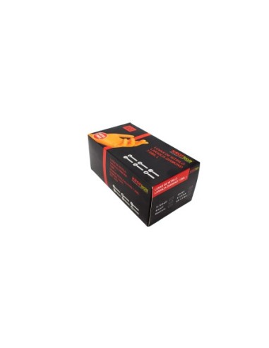 GUANTES NITRILO NARANJA DIAMOND 7.0MIL T.M - 100PZS