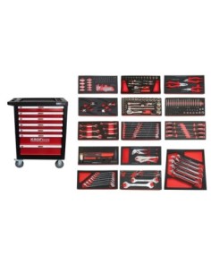 CARRO HERRAMIENTAS 7 CAJONES 237pcs ROJO