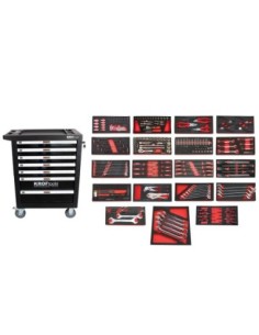 CARRO HERRAMIENTAS 7 CAJONES 259pcs NEGRO