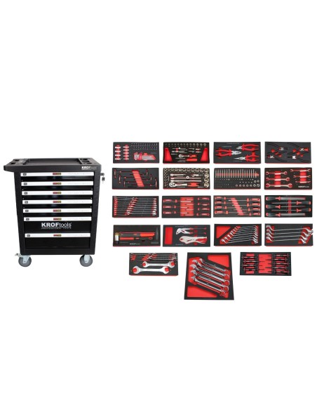 CARRO HERRAMIENTAS 7 CAJONES 259pcs NEGRO