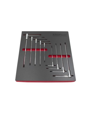 KIT 9PZS LLAVES EN T CON TRES EXTREMIDADES MACHO TORX T10-T50