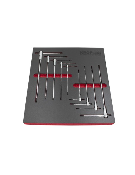 KIT 9PZS LLAVES EN T CON TRES EXTREMIDADES MACHO TORX T10-T50