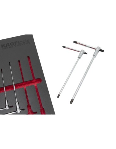 KIT 9PZS LLAVES EN T CON TRES EXTREMIDADES MACHO TORX T10-T50