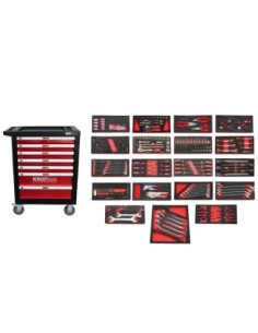 CARRO HERRAMIENTAS 7 CAJONES 259pcs ROJO