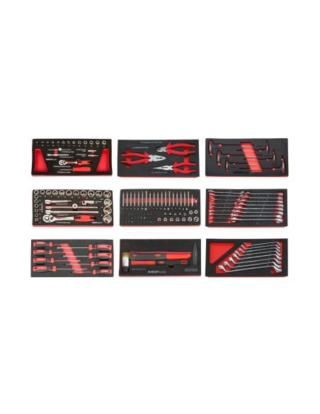 CARRO HERRAMIENTAS 7 CAJONES 174 pcs ROJO