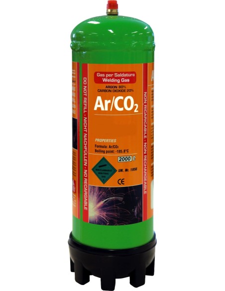 BOTELLA GAS ARGON/CO2 DESECHABLE - 1,8L.