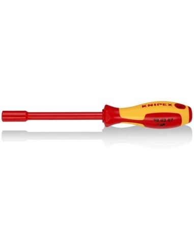 Llave de vaso con mango destornillador mango aislante en dos componentes, según norma VDE bruñido 237 mm KNIPEX 98 03 07