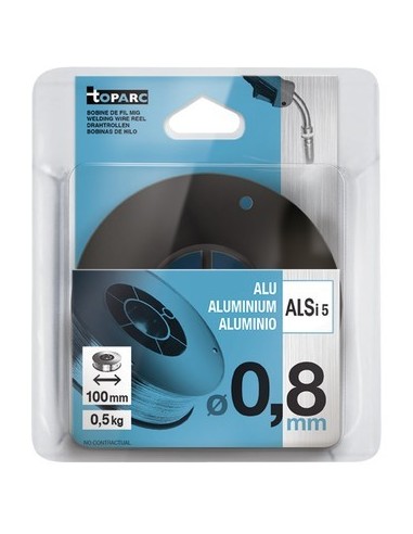 086685*BOBINA HILO ALU(AlSi5) Ø100MM-0,8MM/ 0,5KG.