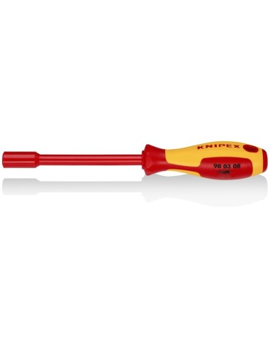 Llave de vaso con mango destornillador mango aislante en dos componentes, según norma VDE bruñido 237 mm KNIPEX 98 03 08