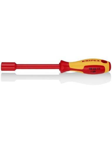 Llave de vaso con mango destornillador mango aislante en dos componentes, según norma VDE bruñido 237 mm KNIPEX 98 03 11