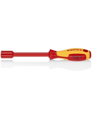 Llave de vaso con mango destornillador mango aislante en dos componentes, según norma VDE bruñido 237 mm KNIPEX 98 03 12