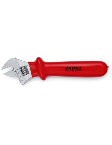 Llave ajustable Aisladas por inmersión en plástico reforzado cromado 260 mm KNIPEX 98 07 250