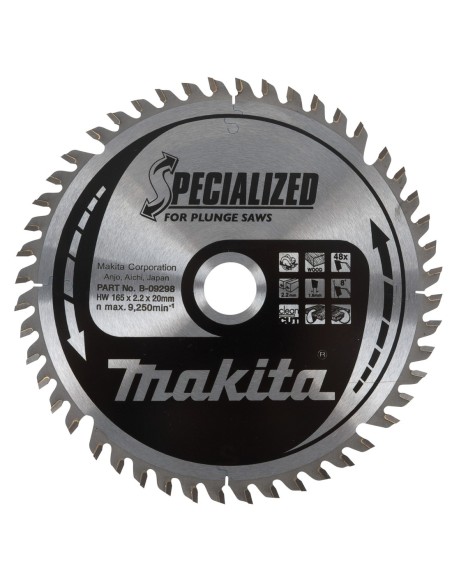 Makita B-09298 Disco HM 165/20/48D Incisión