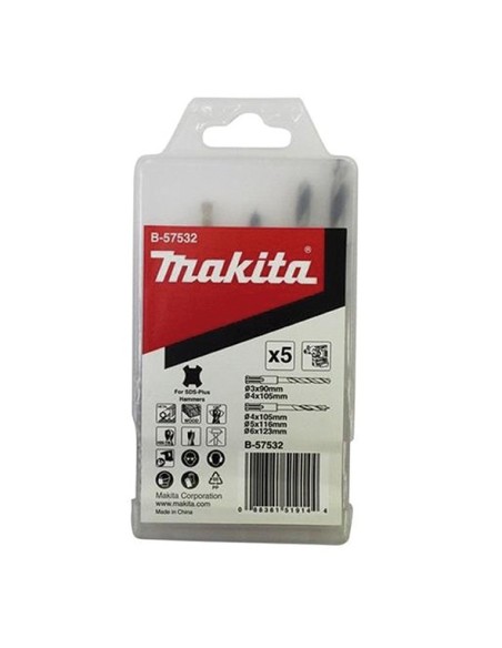 Makita B-57532 Juego de brocas SDS-PLUS para madera y metal