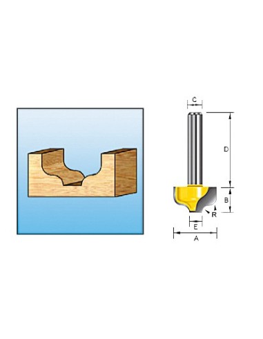 Makita D-09357 Fresa para redondeado sin rodamiento 4R