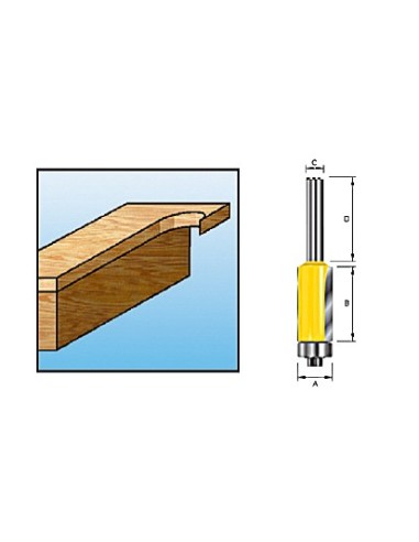 Makita D-09472 Fresa para paneles con rodamiento 6mm
