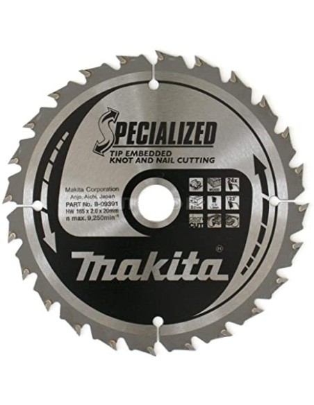 Makita B-09391 Disco HM 165/20/24D Reforzado