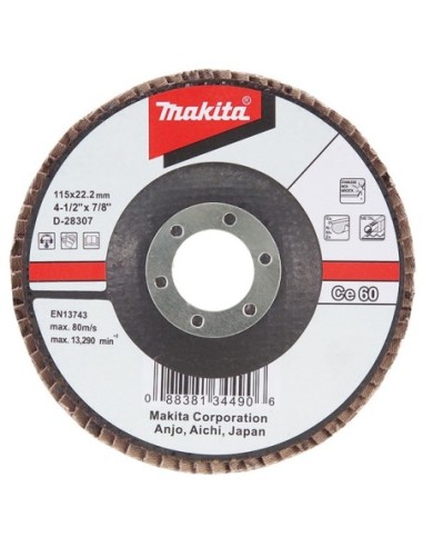 Makita D-28298 Disco de láminas de óxido de aluminio cerámico 115mm G40