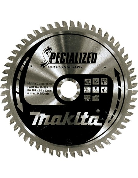 Makita B-56714 Disco TCT 165/20/56D Aluminio