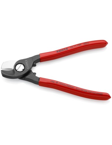 Tijeras cortacables recubiertos de plástico bruñido 165 mm KNIPEX 95 11 165