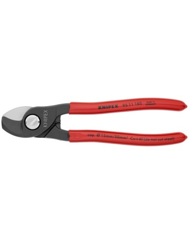 Tijeras cortacables recubiertos de plástico bruñido 165 mm KNIPEX 95 11 165