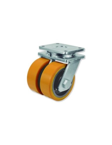 UD - Rotantes Modelo U con Rueda Doble D Sujeción por Pletina P | 38-540 UDPG8 400 HPB8
