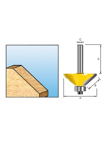 Makita D-09488 Fresa biseladora con rodamiento 26mm