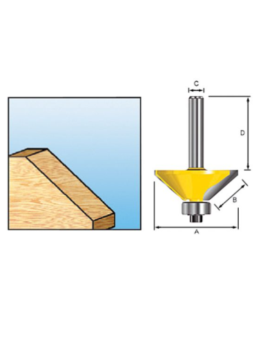 Makita D-09494 Fresa biseladora con rodamiento 20mm