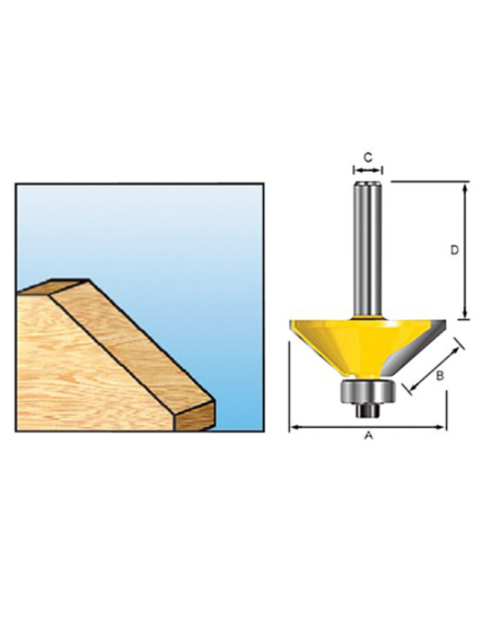 Makita D-09494 Fresa biseladora con rodamiento 20mm
