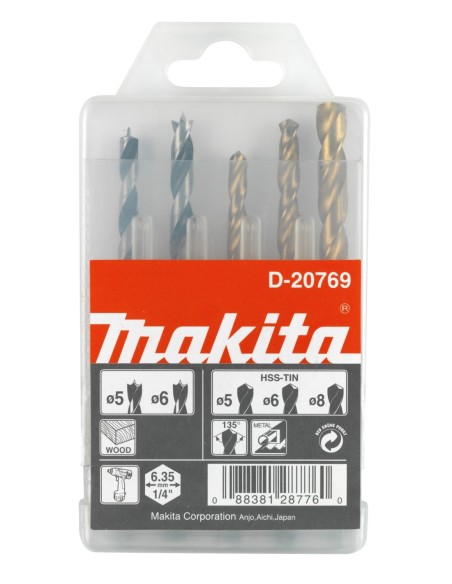 Makita D-20769 Estuche de brocas para madera y metal 1/4