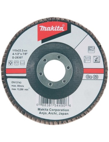 Makita D-28307 Disco de láminas de óxido de aluminio cerámico 115mm G60