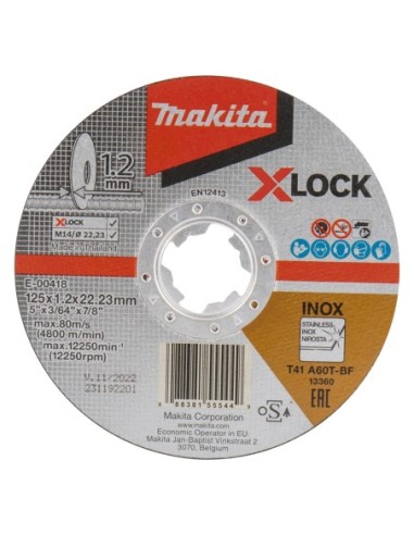 Makita E-00418 Disco de corte fino acero inox. X-LOCK 125 mm