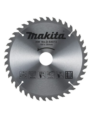 Makita D-64973 Disco TCT 190/30/40D Madera