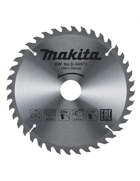 Makita D-64973 Disco TCT 190/30/40D Madera