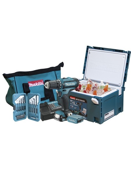 Makita DF331DSAX6 Taladro atornillador 10.8V 2.0Ah con nevera Makpac