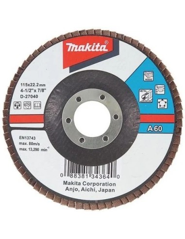 Makita D-27143 Disco de láminas de óxido de aluminio 180mm G60