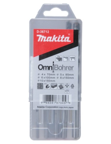 Makita D-30477 Estuche de brocas Multimaterial 5 unds. Omnibohrer