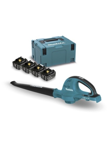 Makita DUB361PT4J Soplador 18Vx2 LXT + Kit 4 baterías 5.0Ah