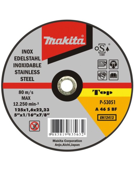 Makita P-52249 Disco de corte extrafino acero inoxidable 115mm