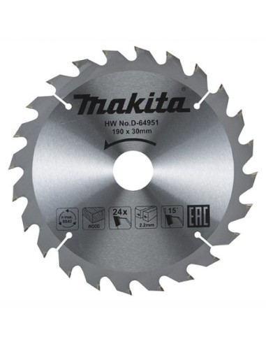 Makita D-64951 Disco TCT 190/30/24D Madera