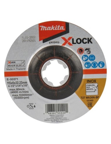 Makita E-00371 Disco de desbarbe acero inox. X-LOCK 115 mm