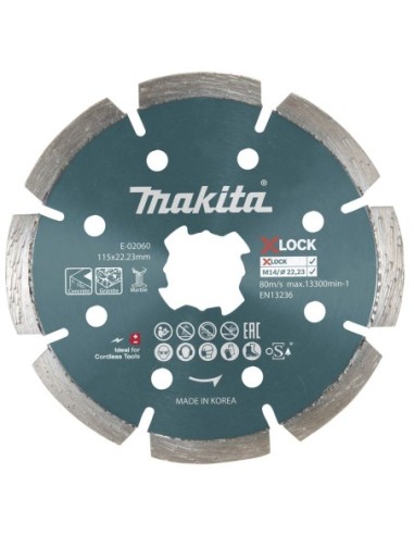 Makita E-02060 Disco de diamante segmentado X-LOCK 115 mm