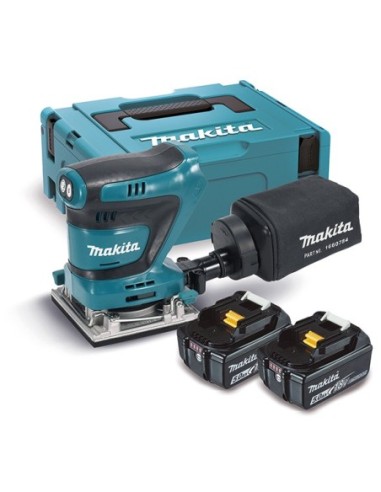Makita DBO482RTJ Lijadora orbital 18V LXT 5,0Ah 114x140mm pinzas
