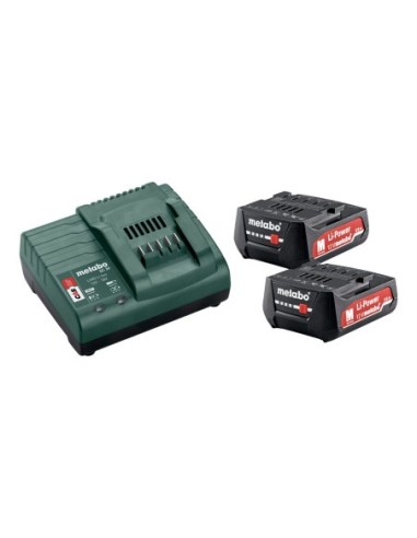 METABO 685300000 Pack 2 baterías de 12V 2.0 Ah + cargador Set básico
